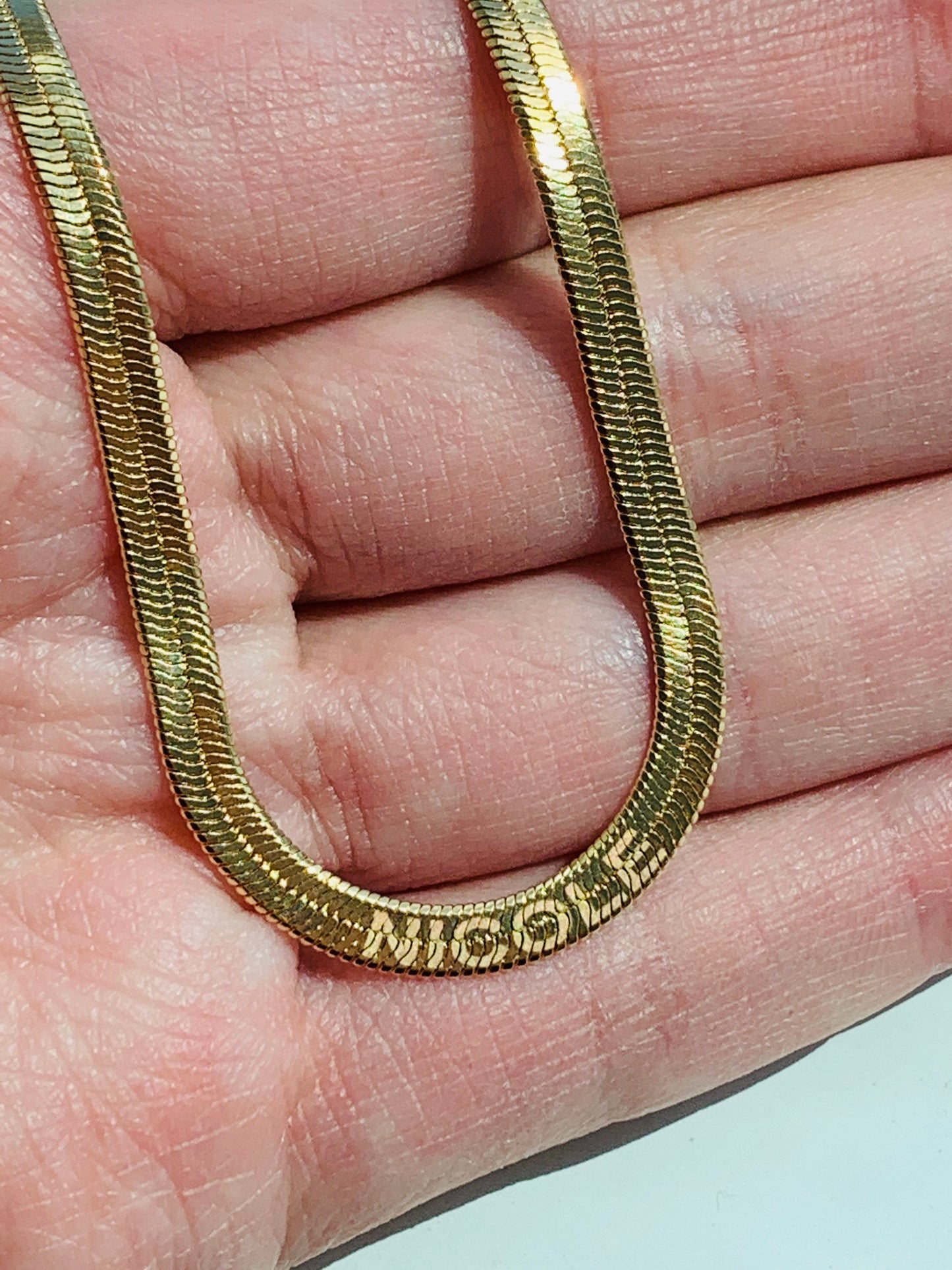 Gold Filled 4mm Herringbone Necklace | Custom Engraved Gift
