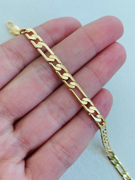 Gold Filled 4mm Figaro Bracelet | Bold Classic Statement