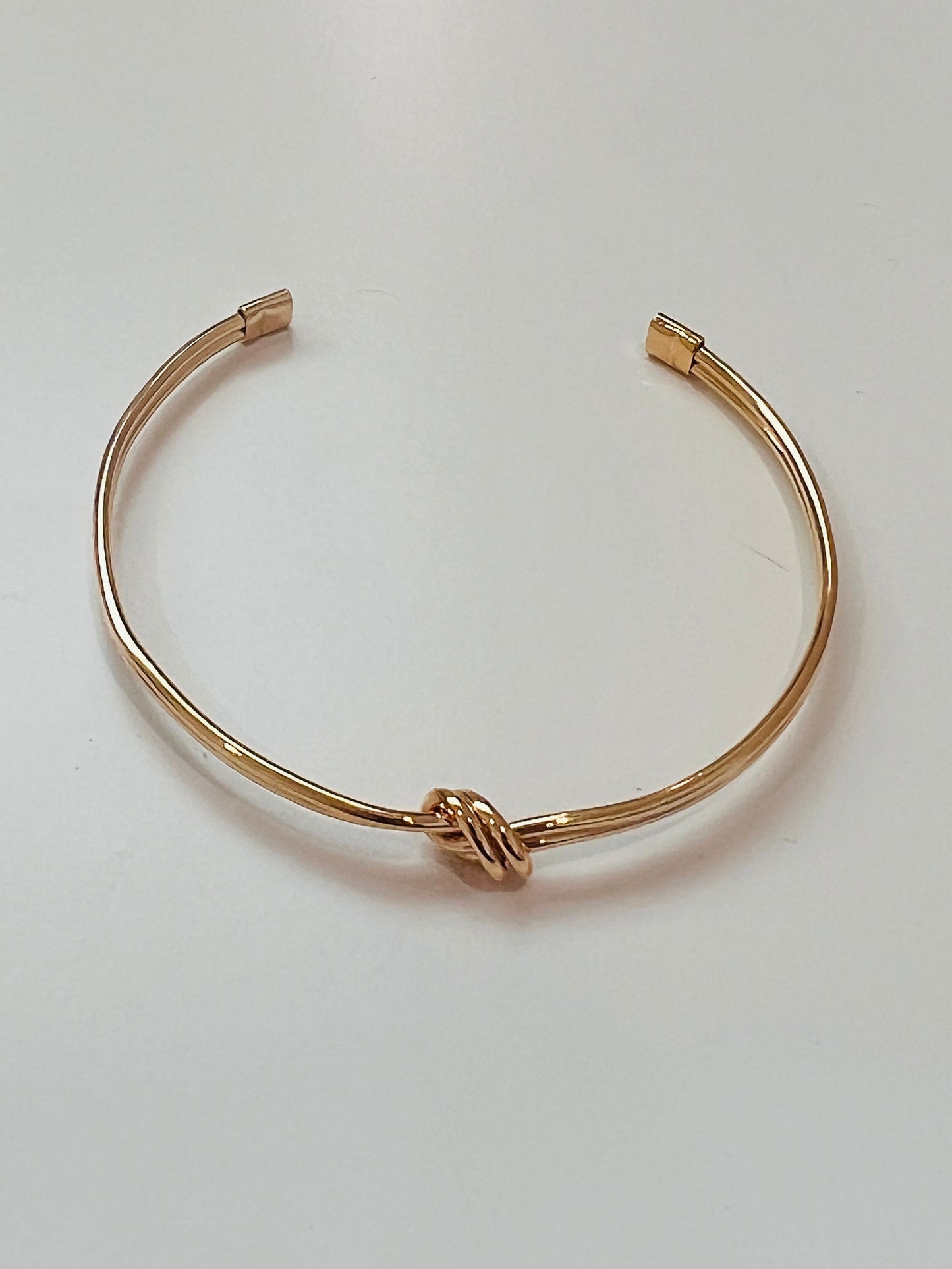 Gold Filled Knot Bangle | Minimalist Stackable Bracelet