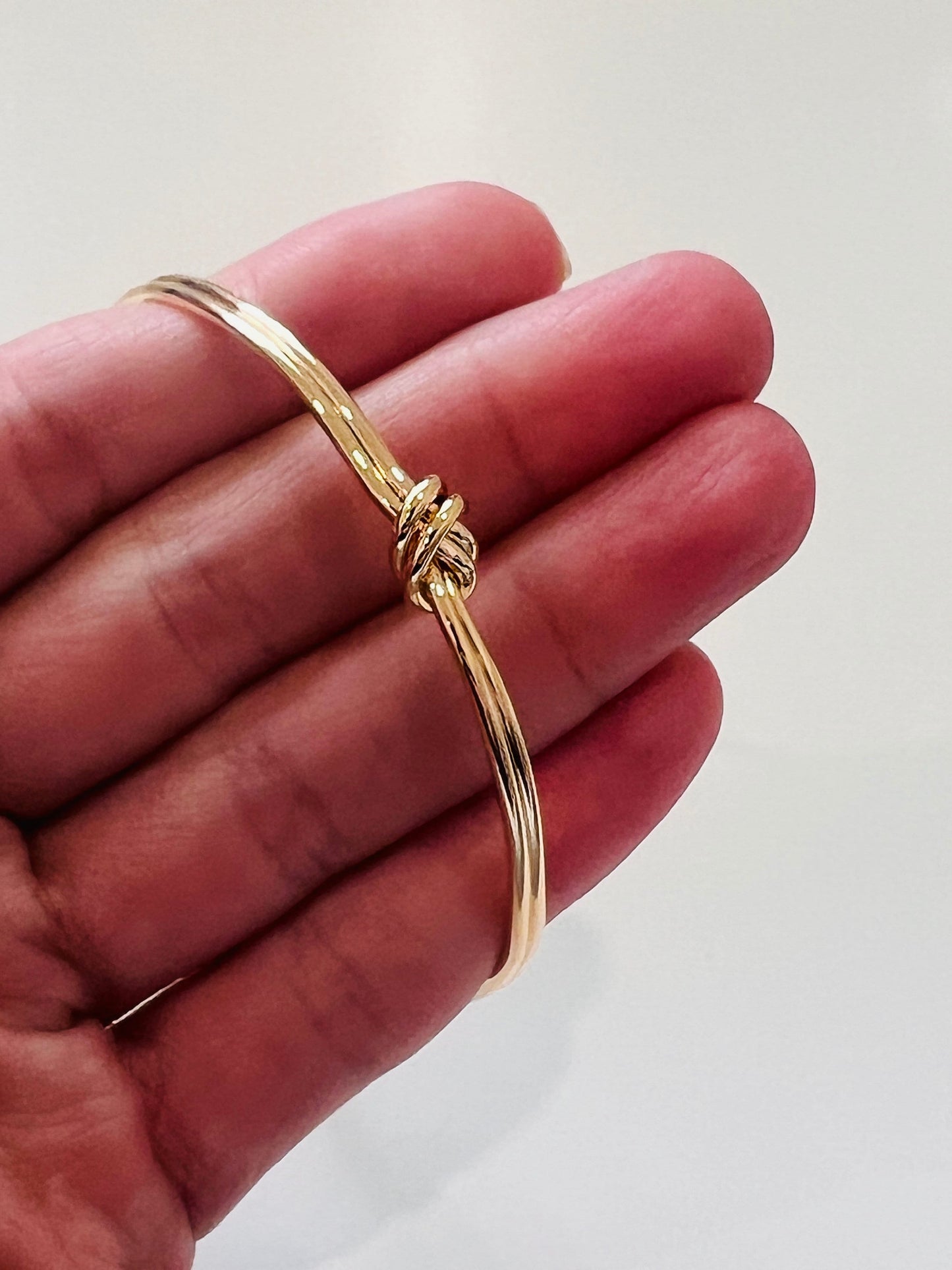 Gold Filled Knot Bangle | Minimalist Stackable Bracelet