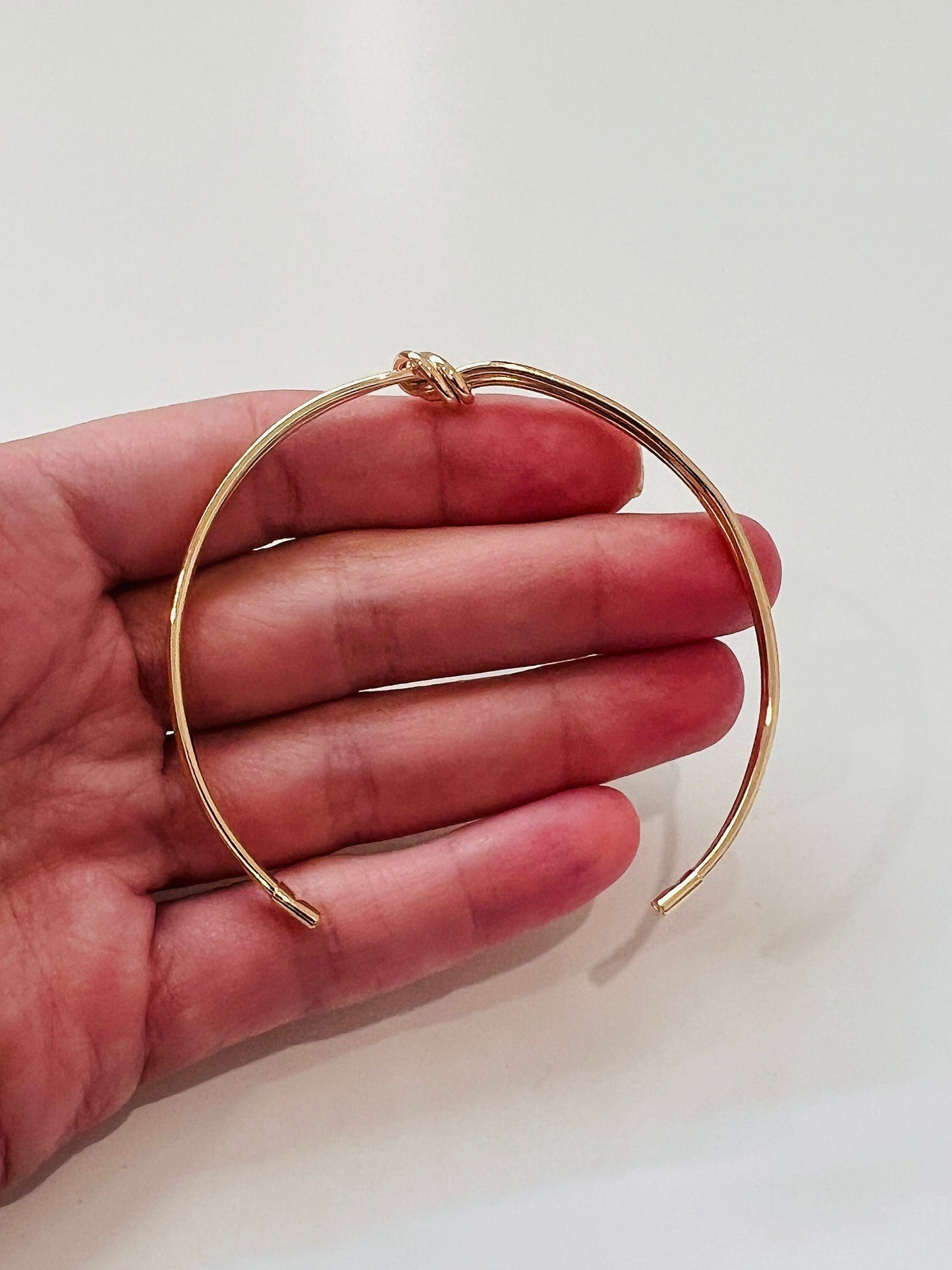 Gold Filled Knot Bangle | Minimalist Stackable Bracelet