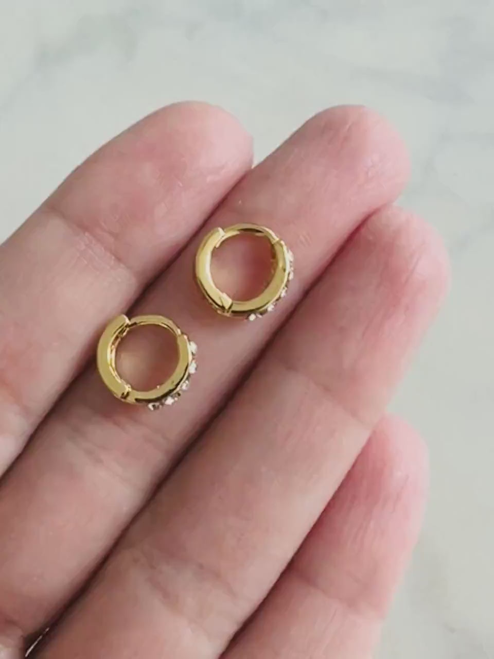 Tiny CZ Hoop Earrings, Gold Hoop Earrings, Small Hoop Earrings, Huggies, Everyday Earrings, Hoop Earrings, Delicate Earrings, Earrings