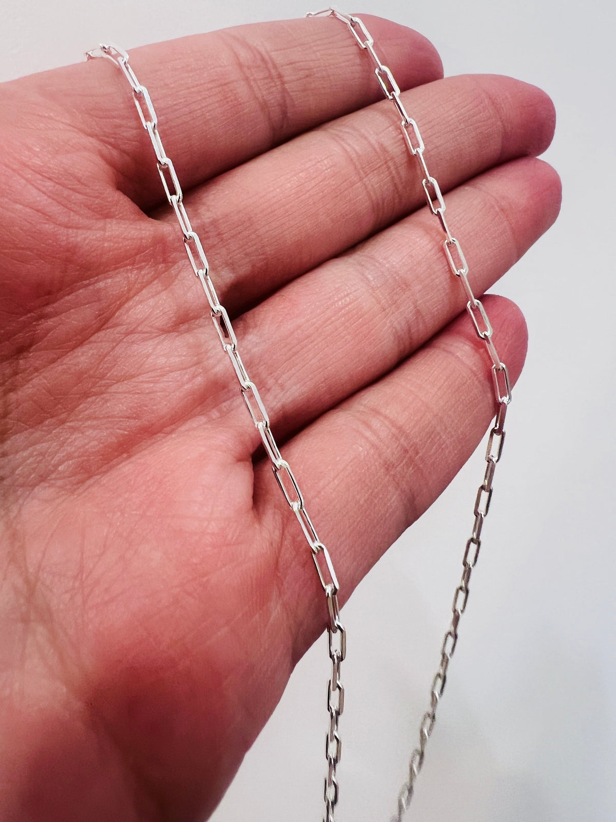 925 Sterling Silver Necklaces, Sterling Silver 1.5mm Paperclip Necklace | Minimalist Layering Chain by HAUS OF MONOGRAM