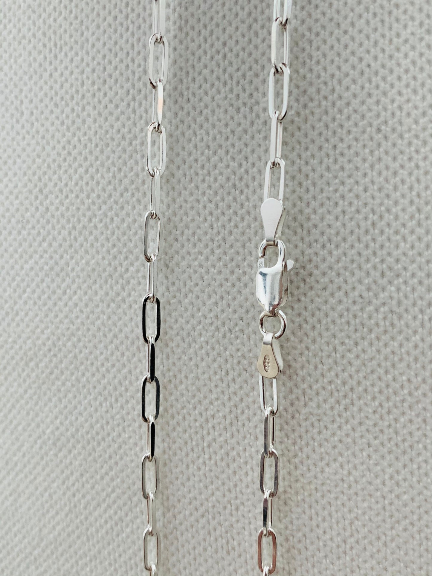 Women's Chain, Paper Link Chain, Sterling Silver Necklace, Women's Jewelry, Women's Necklace, Gift for her, Jewelry for Women,Rectangle Link