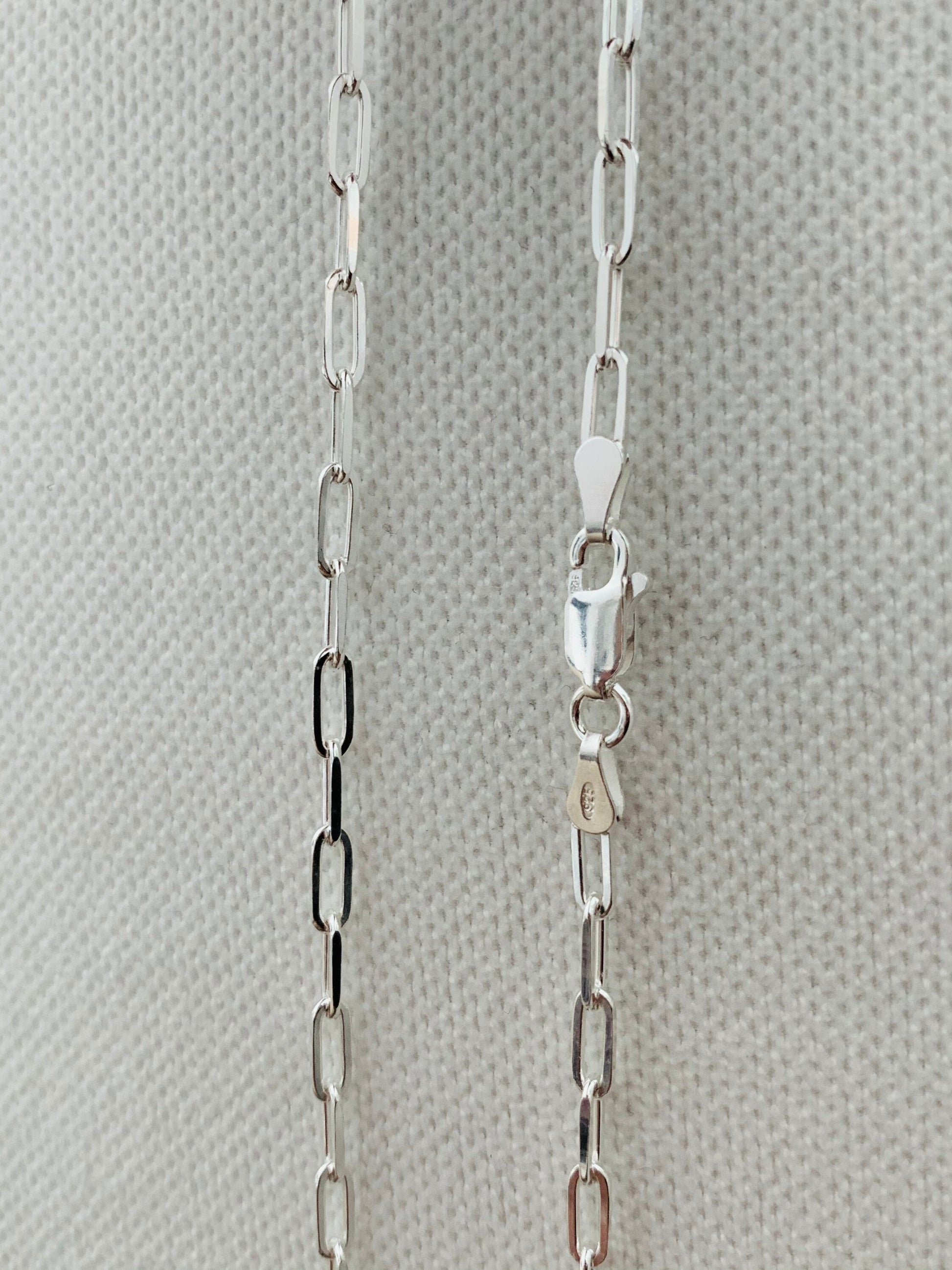 Women's Chain, Paper Link Chain, Sterling Silver Necklace, Women's Jewelry, Women's Necklace, Gift for her, Jewelry for Women,Rectangle Link