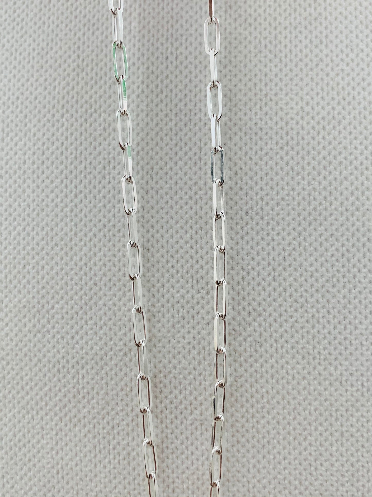 Women's Chain, Paper Link Chain, Sterling Silver Necklace, Women's Jewelry, Women's Necklace, Gift for her, Jewelry for Women,Rectangle Link