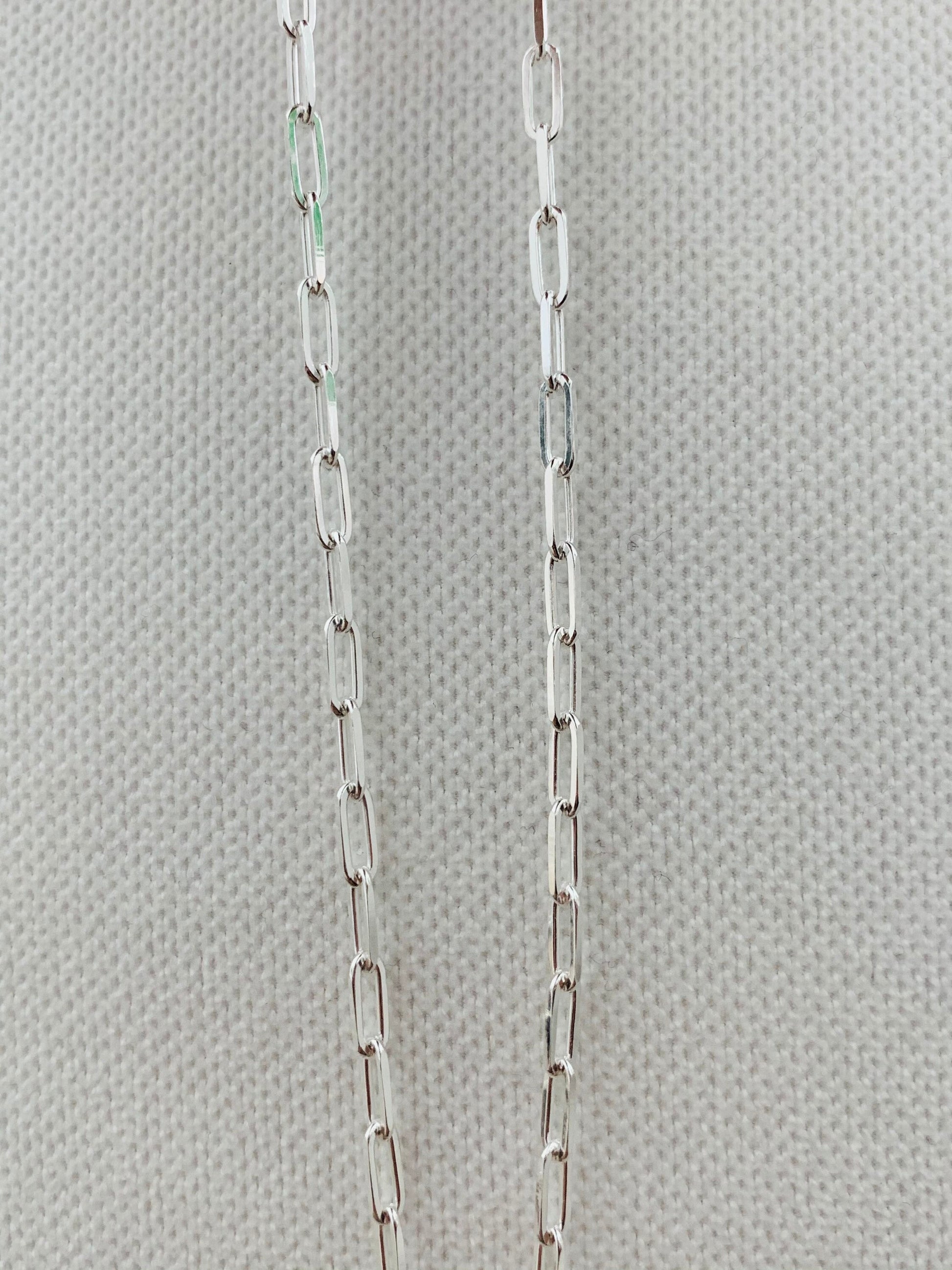 Women's Chain, Paper Link Chain, Sterling Silver Necklace, Women's Jewelry, Women's Necklace, Gift for her, Jewelry for Women,Rectangle Link