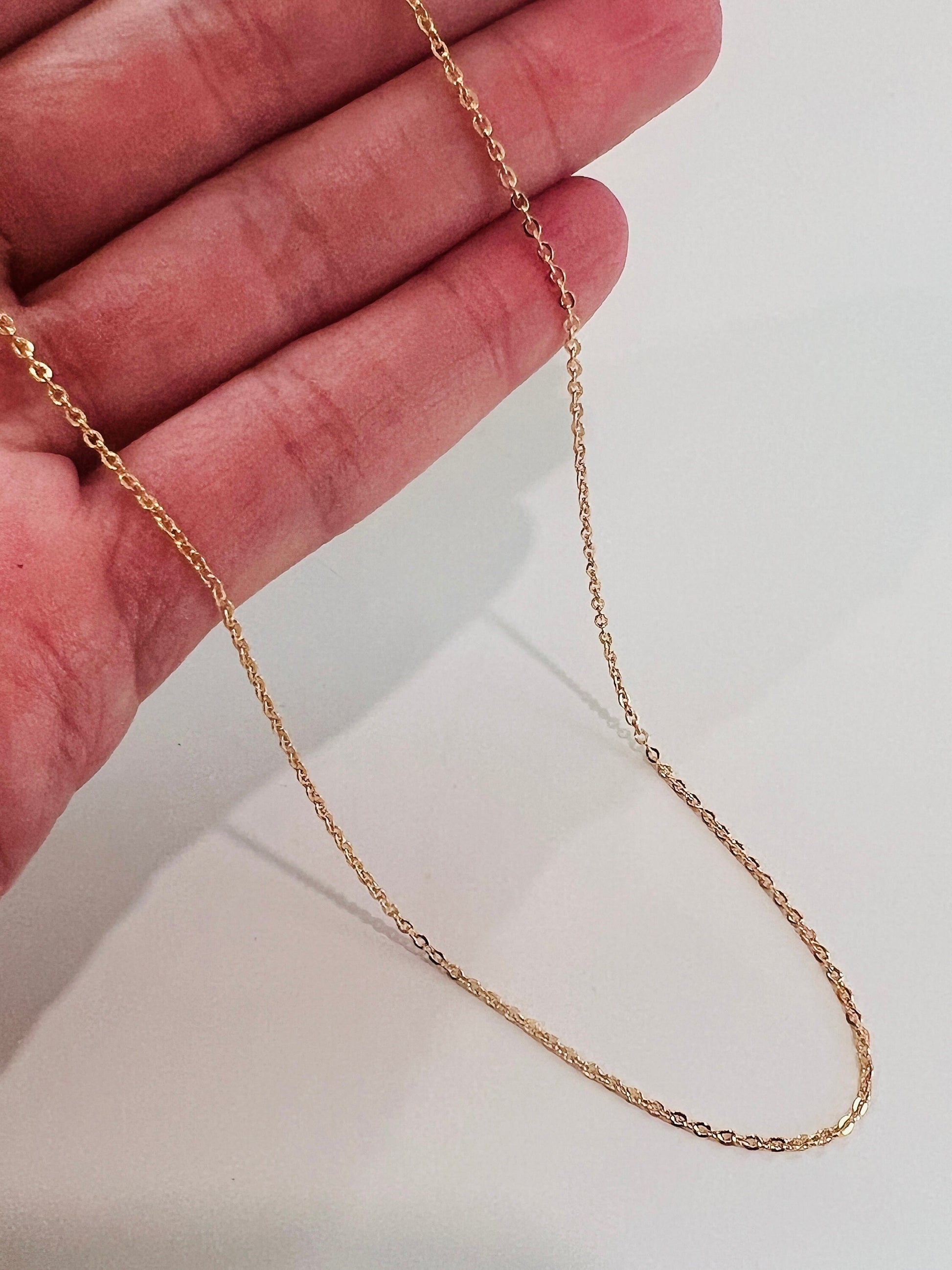 Gold Filled Necklace, Delicate Necklace, Everyday Necklace, Dainty Necklace, Chain for Pendant, Gold Cable Chain, Plain Chain for Charm