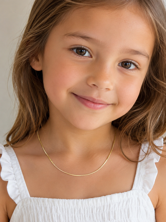 18KT Gold Filled Necklaces, Gold Filled 0.5mm Snake Chain Necklace | Unisex Chain by HAUS OF MONOGRAM