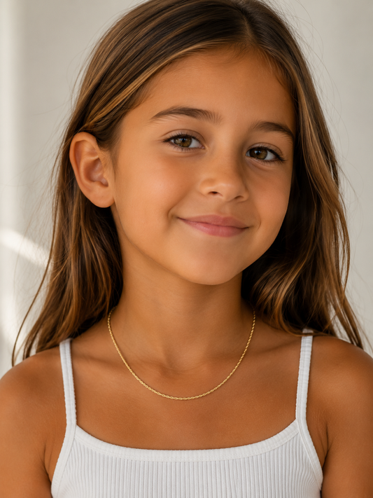 18KT Gold Filled Necklaces, Gold Filled 1.5mm Rope Necklace | Unisex Chain by HAUS OF MONOGRAM
