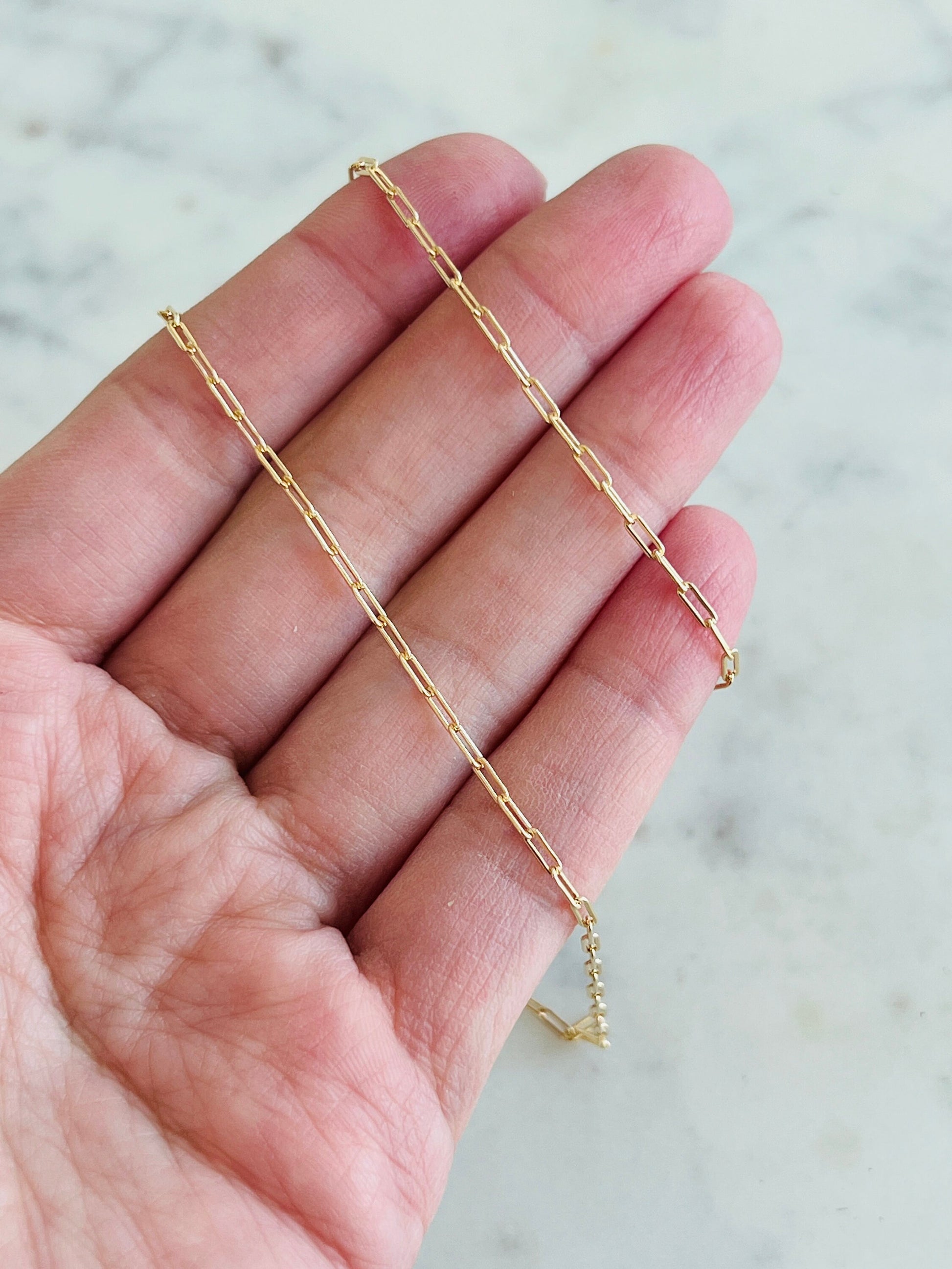 Dainty 18KT Gold Filled 1.8MM Unisex Paperclip Chain 