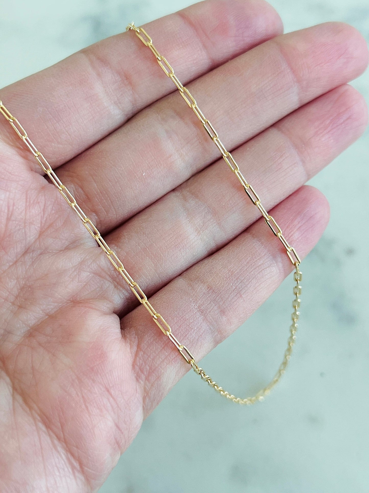 Dainty 18KT Gold Filled Unisex Paperclip Chain 