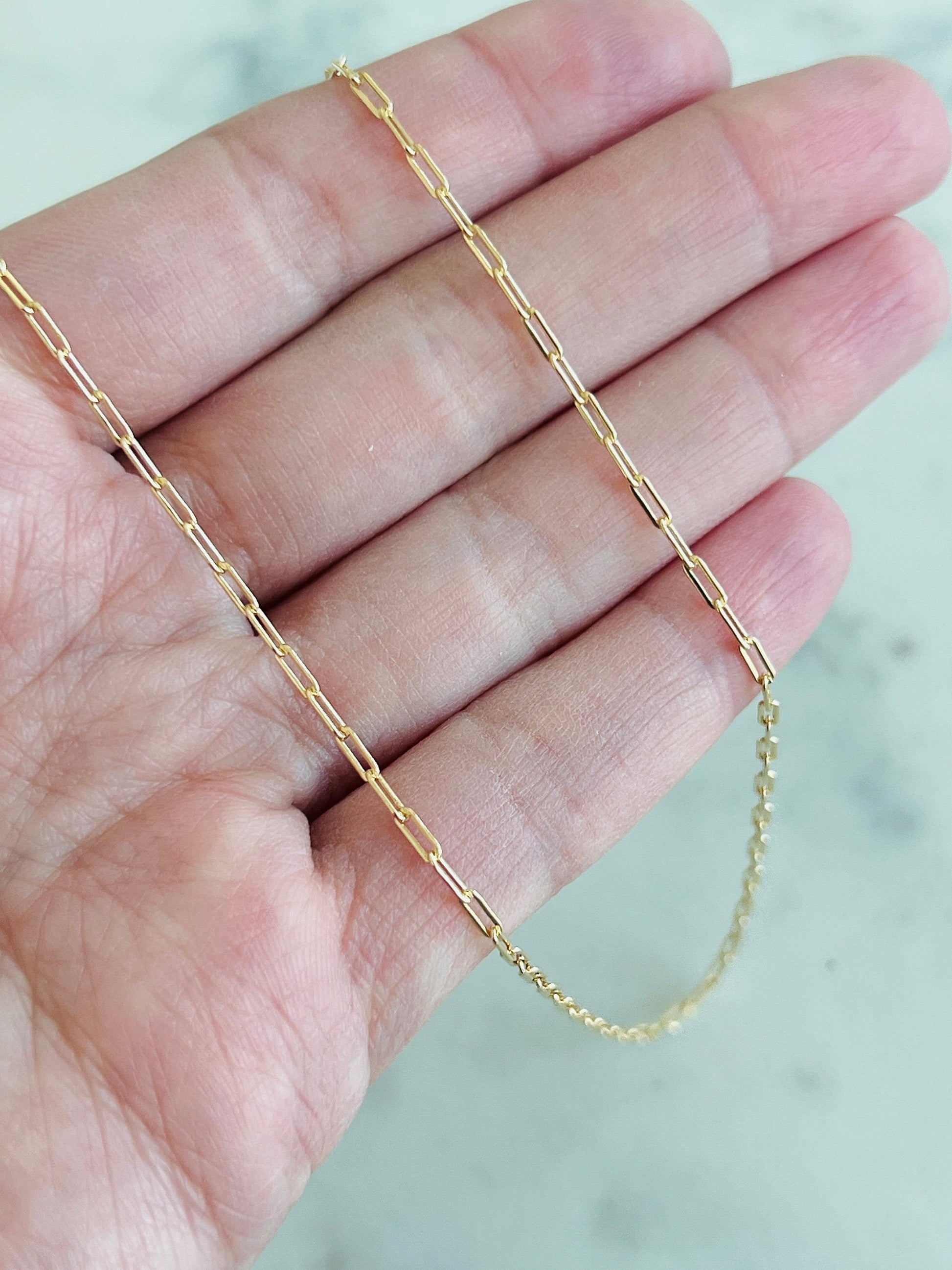 Dainty 18KT Gold Filled Unisex Paperclip Chain 