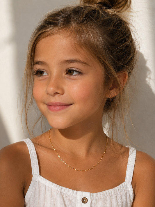 18KT Gold Filled Necklaces, Gold Filled 1.8mm Paperclip Necklace | Unisex Chain by HAUS OF MONOGRAM