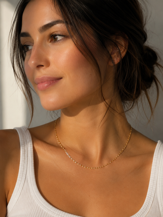Gold Filled 1.8mm Paperclip Necklace | Sleek Everyday Staple