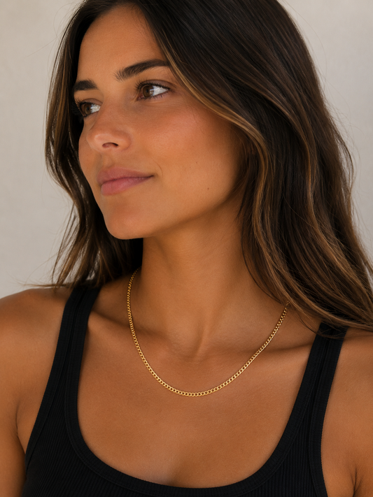 Gold Filled 2mm Curb Chain | 14"–30" | Dainty Necklace