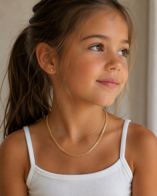 18KT Gold Filled Necklaces, Gold Filled 3mm Curb Necklace | Unisex Chain by HAUS OF MONOGRAM