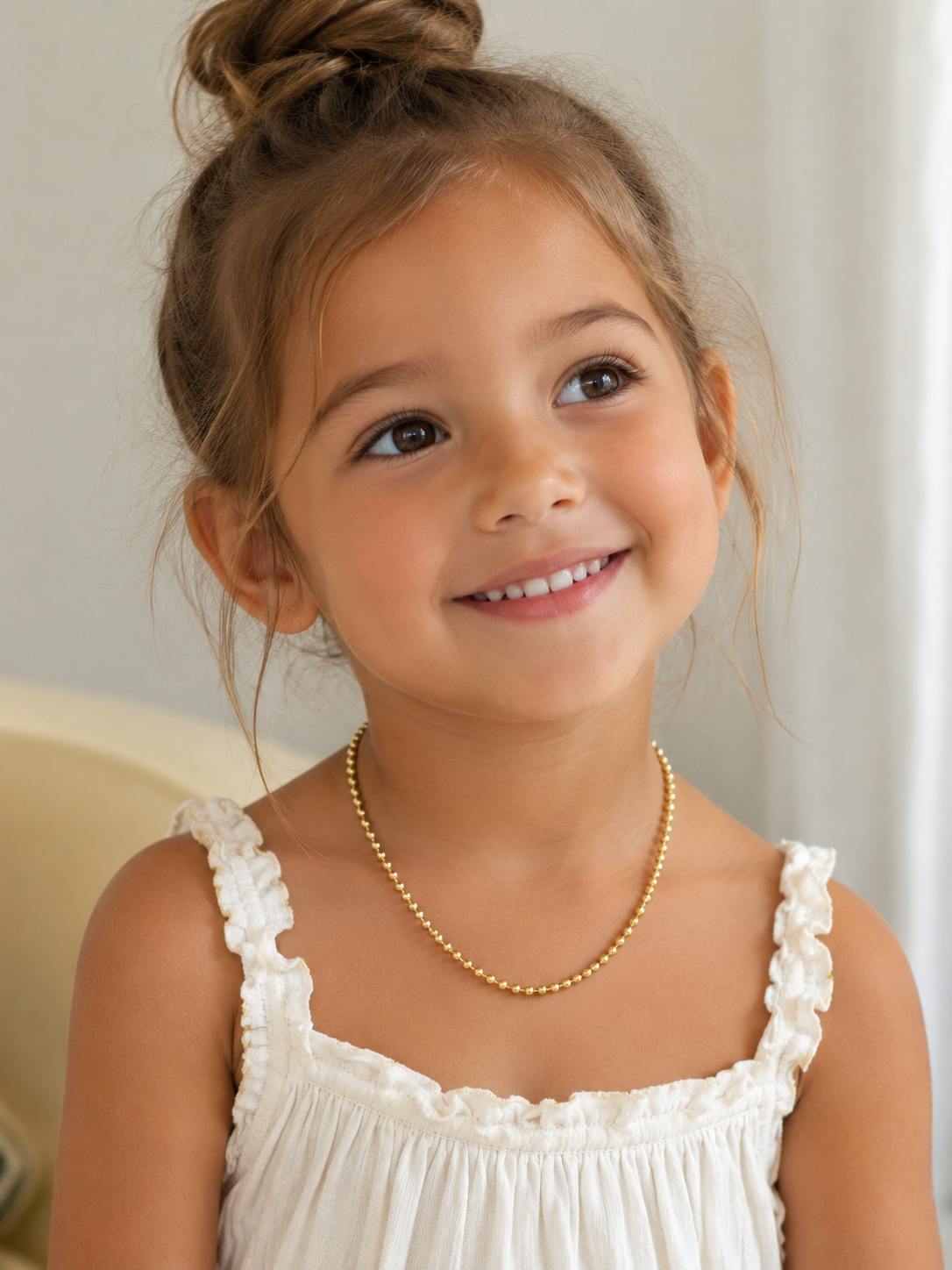 Gold Filled Ball Chain Necklace | 3mm Beaded
