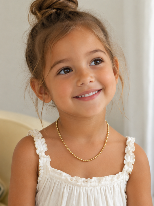 18KT Gold Filled Necklaces, Gold Filled 3mm Beaded Ball Chain Necklace | Unisex Chain by HAUS OF MONOGRAM