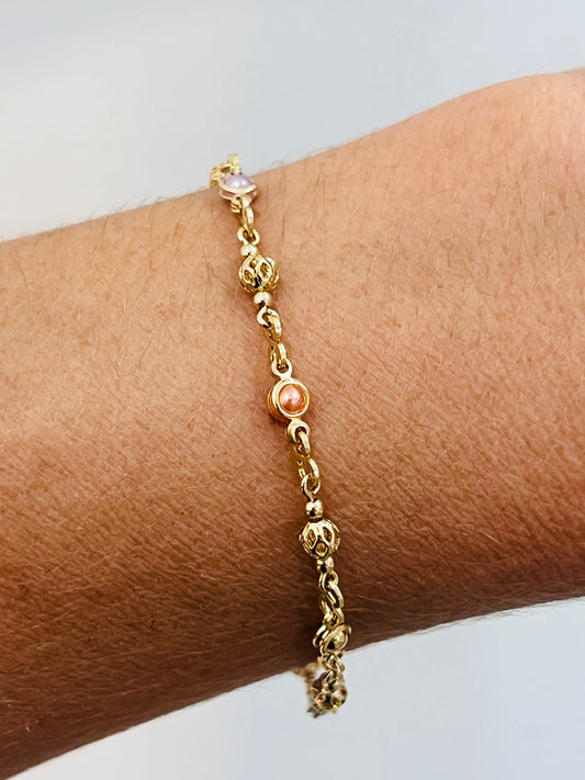 Gold Filled 3mm Beaded Bracelet | Classic Stacking Piece, 7"