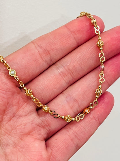 18KT Gold Filled Bracelets, Gold Filled 3mm Beaded Bracelet | Classic Stacking Piece, 7" by HAUS OF MONOGRAM