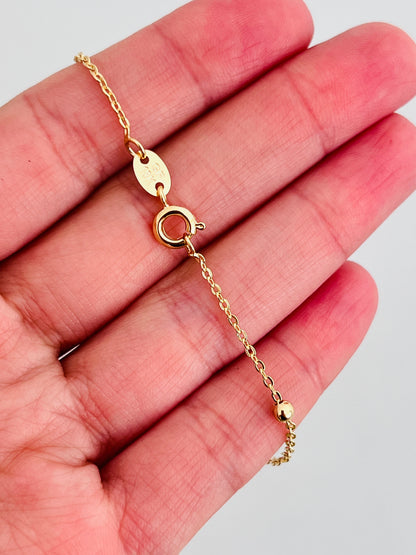 18KT Gold Filled Bracelets, Gold Filled Cable Ball Bracelet | Dainty 1mm, Multiple Sizes by HAUS OF MONOGRAM