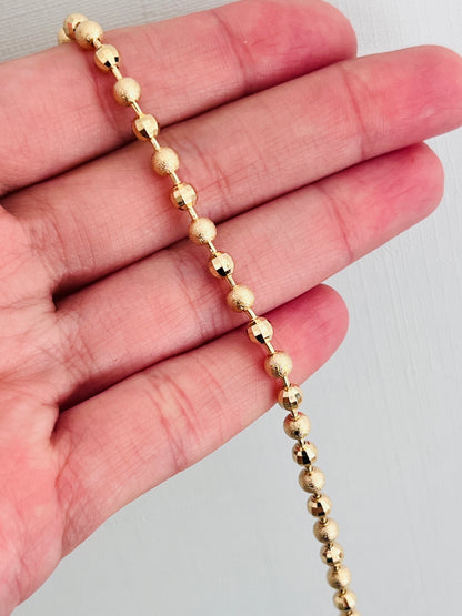 18KT Gold Filled Bracelets, Gold Filled 3mm Stardust Beaded Bracelet | 7.5” Inch Bracelet by HAUS OF MONOGRAM