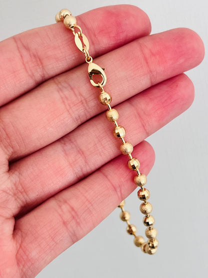 18KT Gold Filled Bracelets, Gold Filled 3mm Stardust Beaded Bracelet | 7.5” Inch Bracelet by HAUS OF MONOGRAM