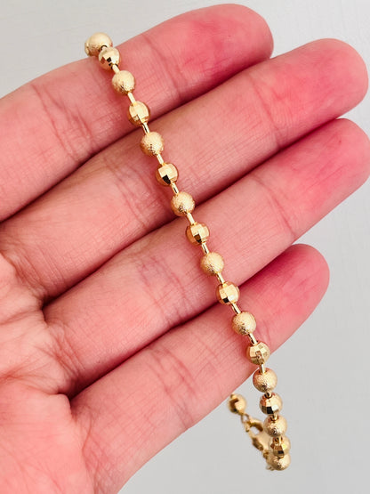 18KT Gold Filled Bracelets, Gold Filled 3mm Stardust Beaded Bracelet | 7.5” Inch Bracelet by HAUS OF MONOGRAM