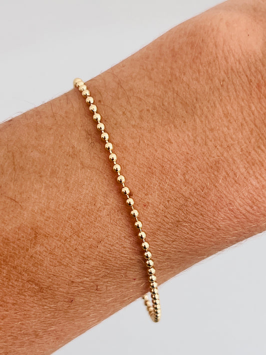 Gold Filled 1mm Ball Bracelet | Dainty Minimalist Style