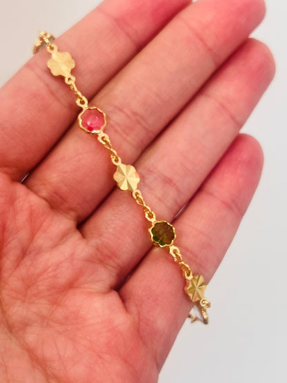 18KT Gold Filled Bracelets, Gold Filled Gemstone Bracelet | 5.5mm Width, Available in 7" or 7.5" by HAUS OF MONOGRAM