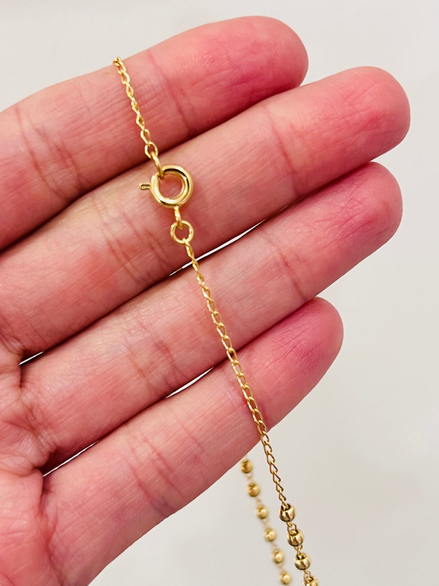 Gold Filled Rosary Necklace | Guadalupe Medal | 18" Chain