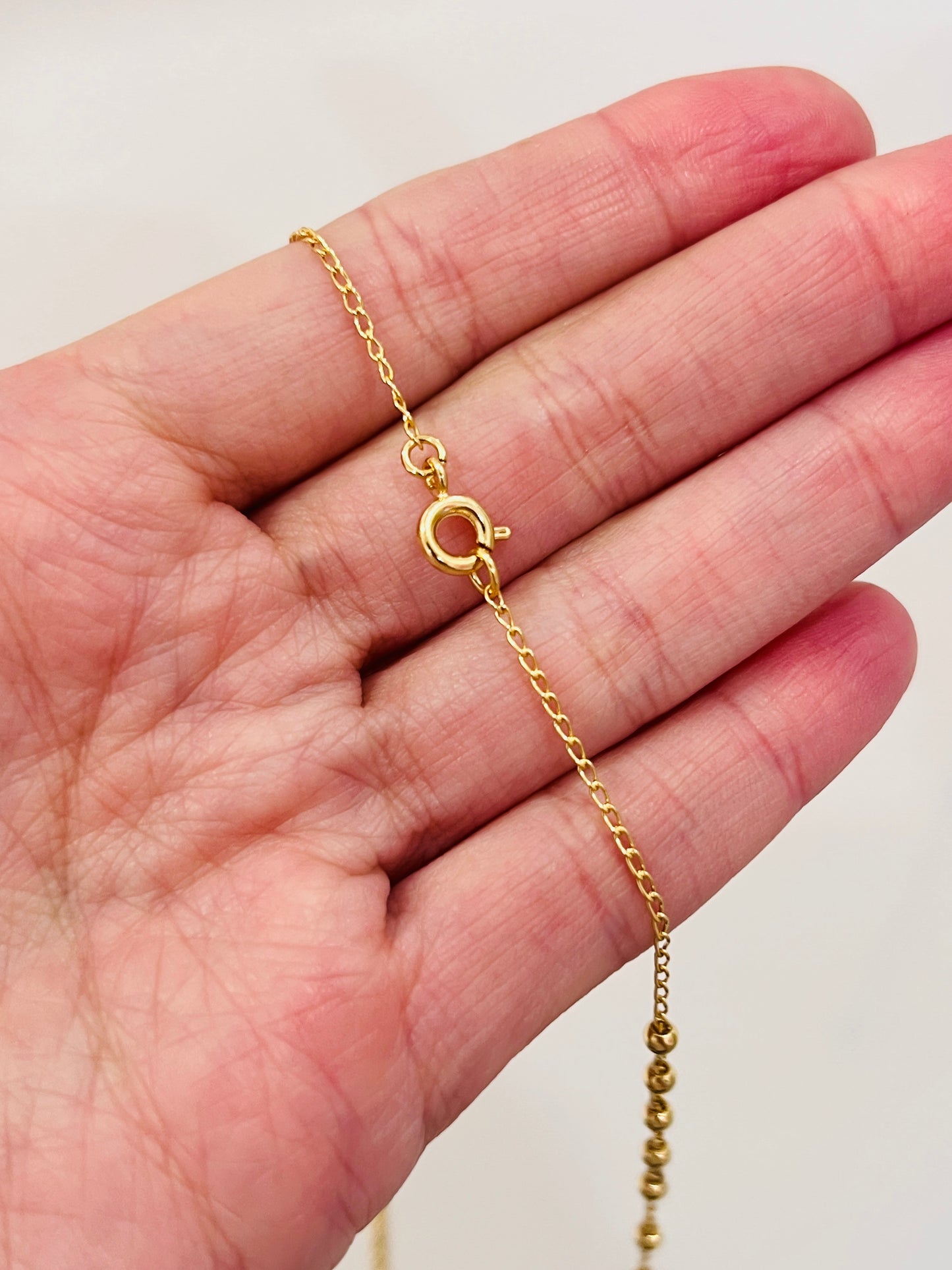 Gold Filled Rosary Necklace | Guadalupe Medal | 18" Chain