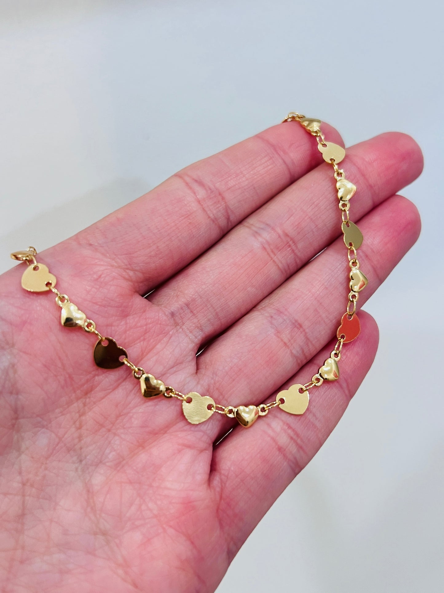 Gold Filled 6mm Heart Anklet | Adjustable Shine Accent
