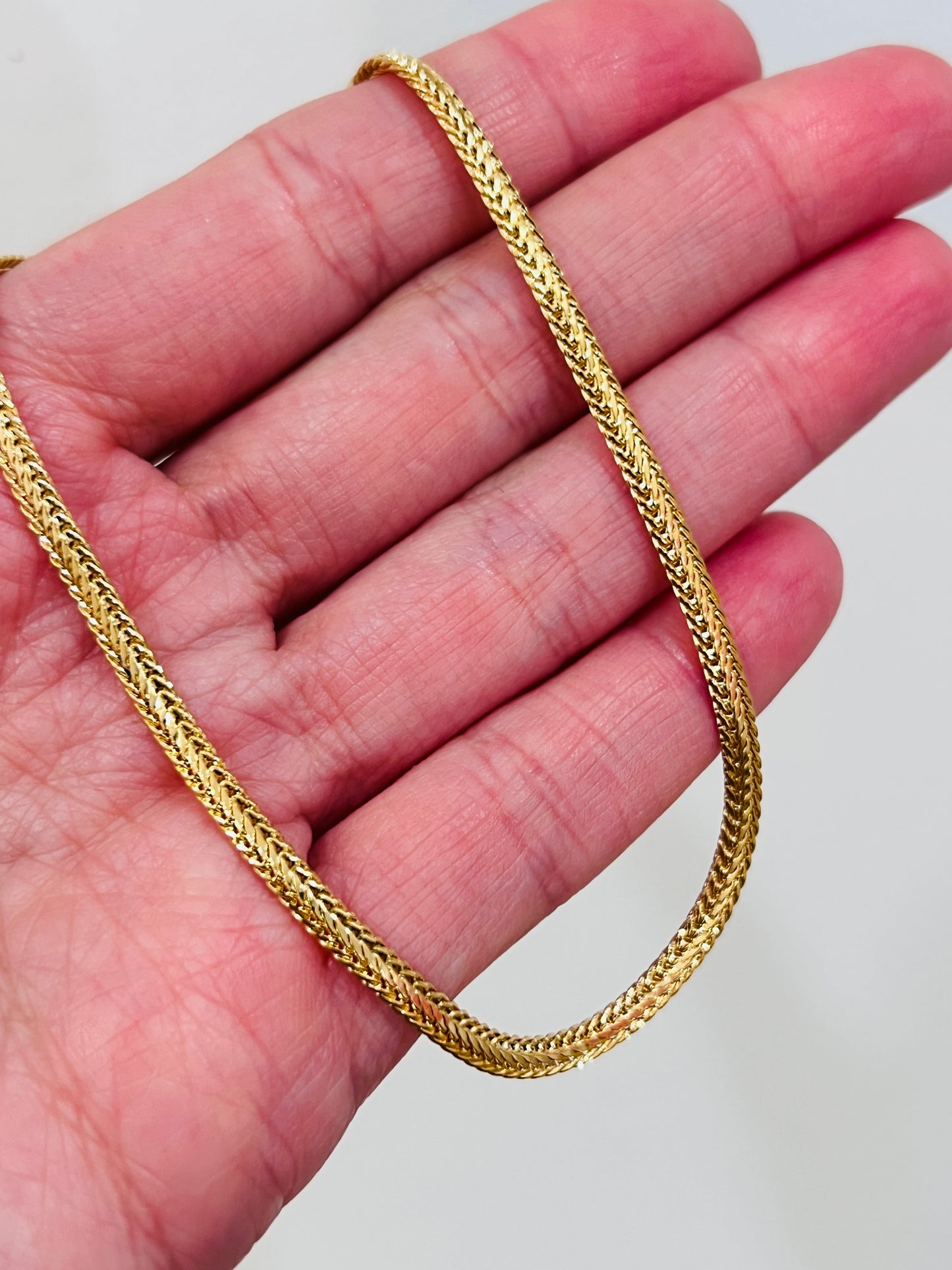Gold Filled 3mm Herringbone Anklet | Textured Gold Chain
