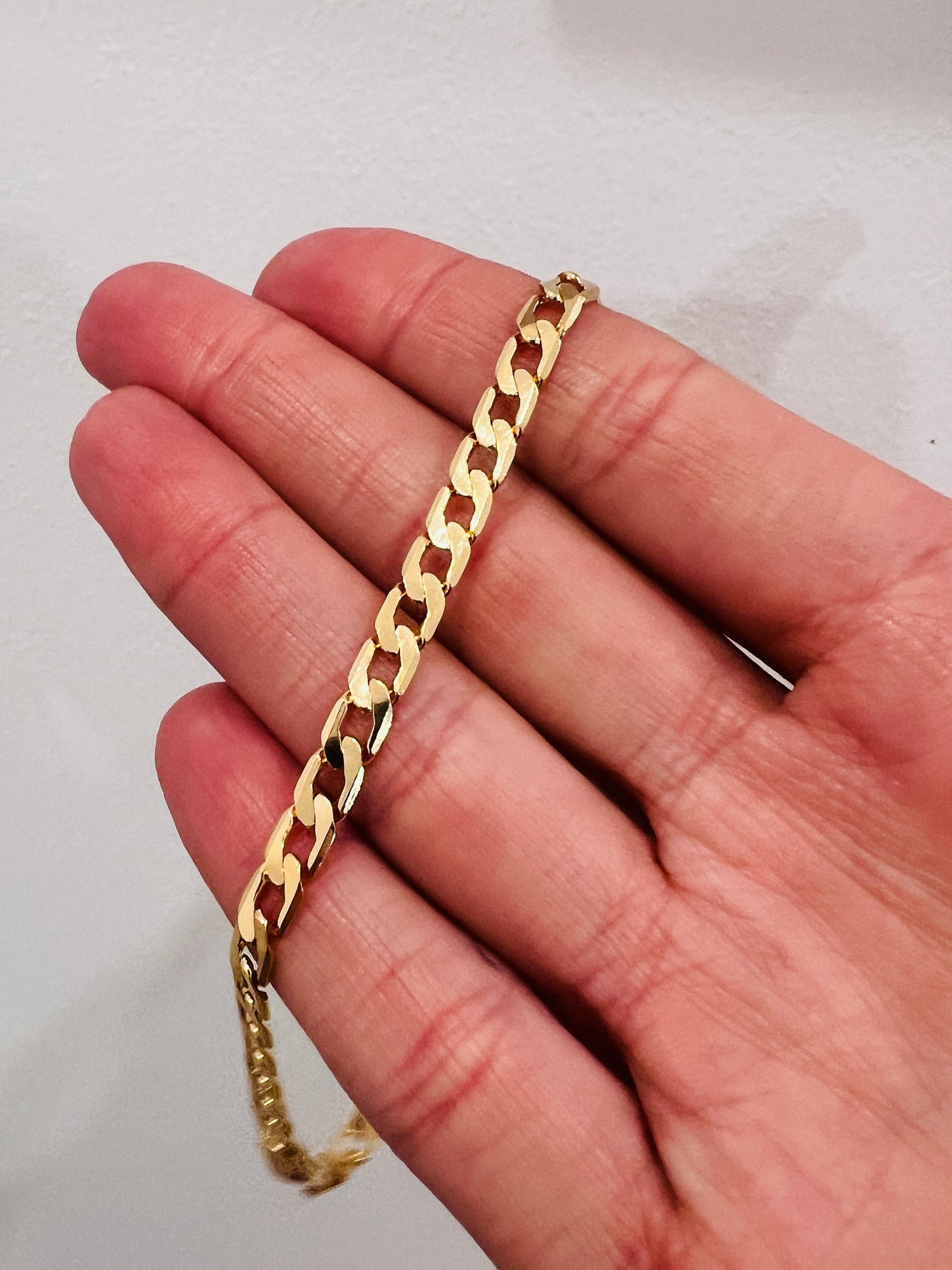 Gold Filled 4mm Curb Anklet – 18K Gold Chain | 10" Length