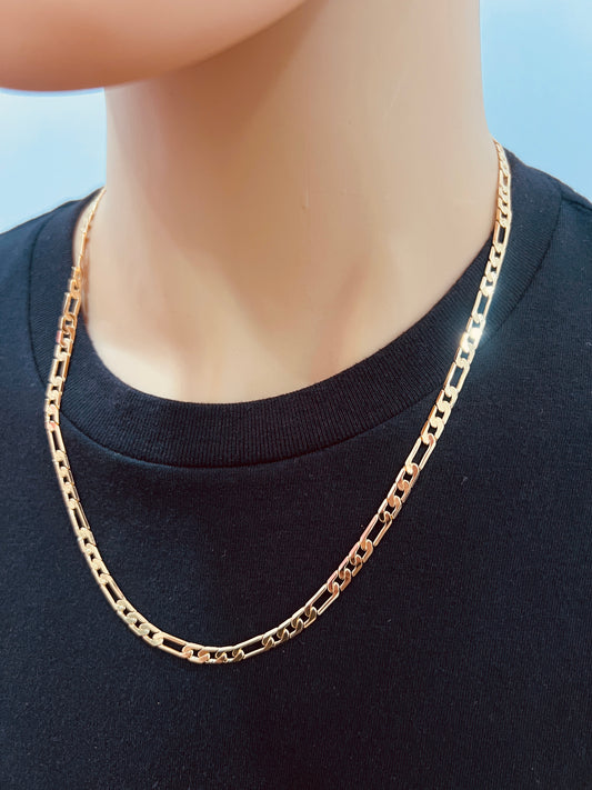 Gold Filled 4mm Flat Figaro Chain | 18K Gold-Filled – 18" to 24" Unisex Necklace