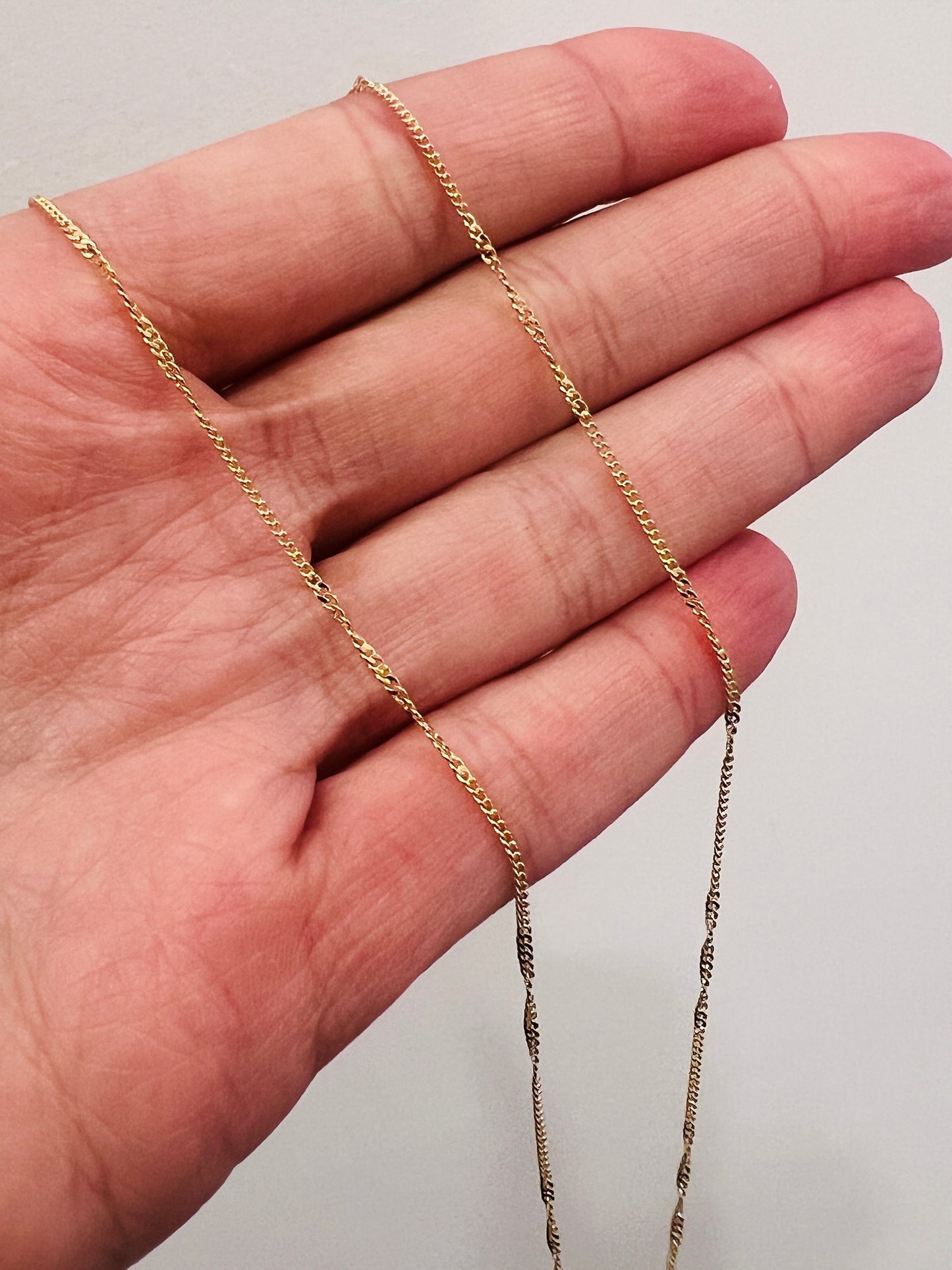 Gold Filled 0.5mm Twisted Curb Chain Necklace | Dainty 18K Gold-Filled Necklace – 16" to 30"