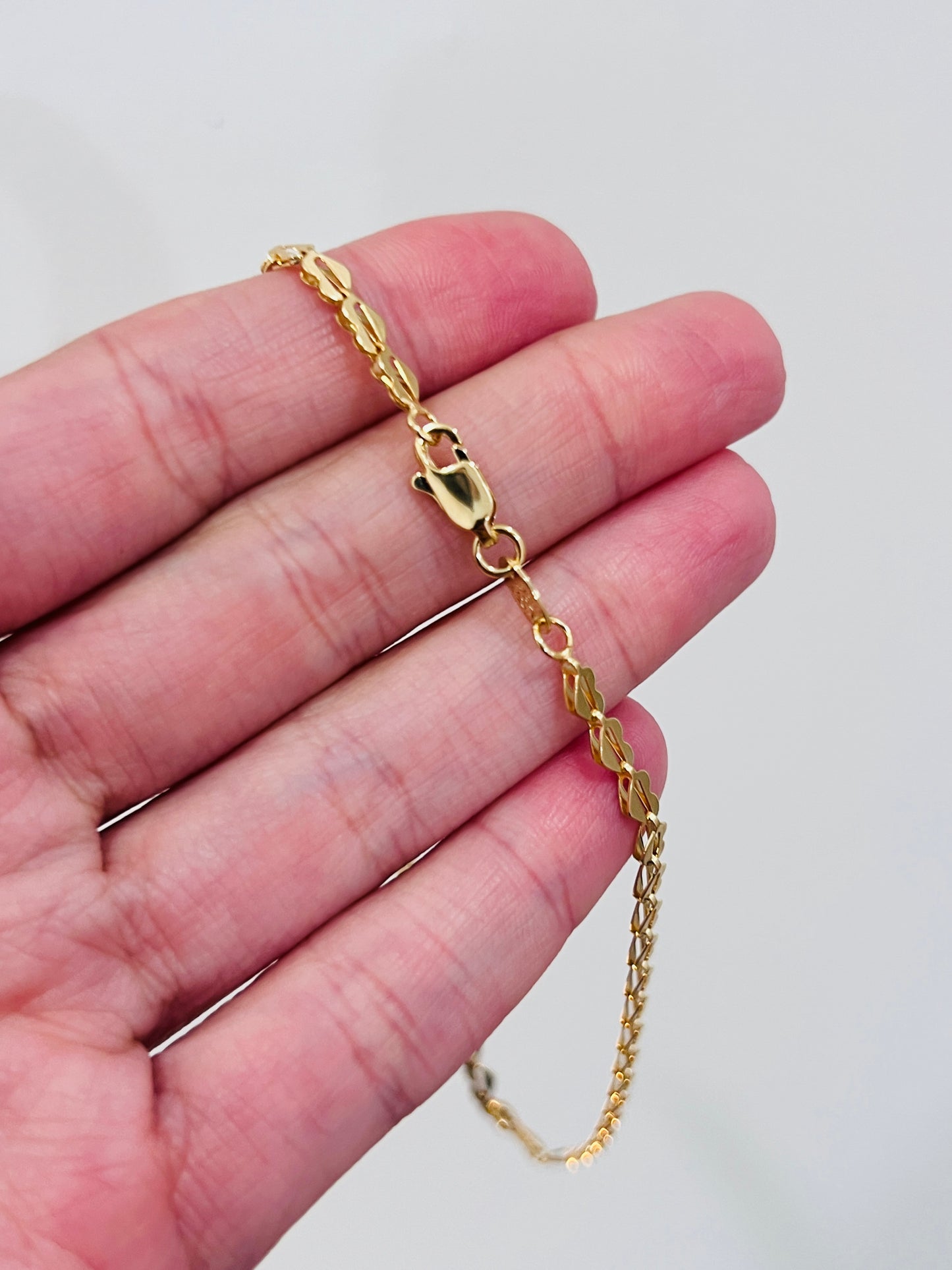 Gold Filled Heart Anklet | 10" Dainty 18K Gold Beaded Chain with Heart Accent