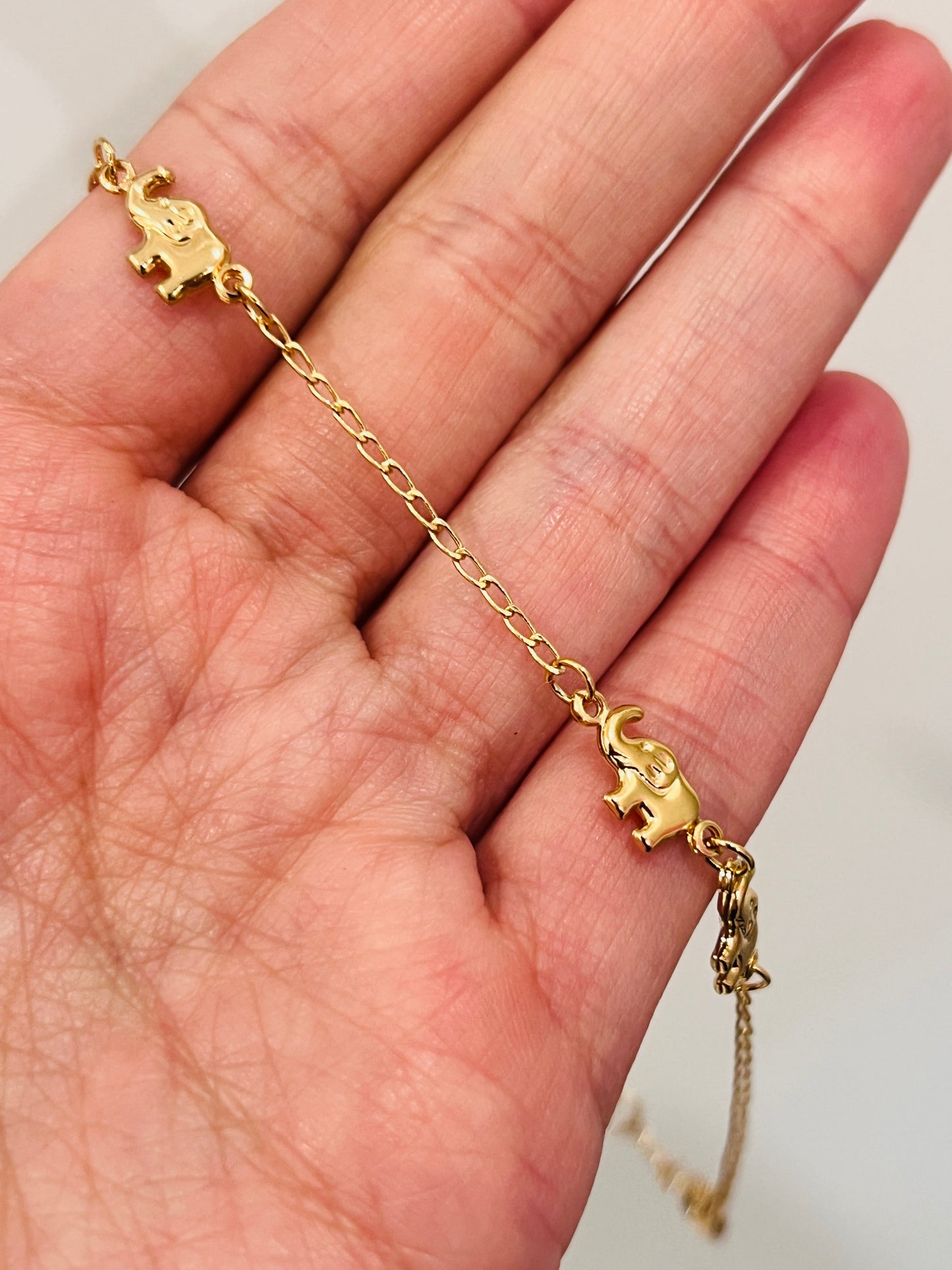 Gold Filled Elephant Anklet | 18kt Dainty Charm Jewelry