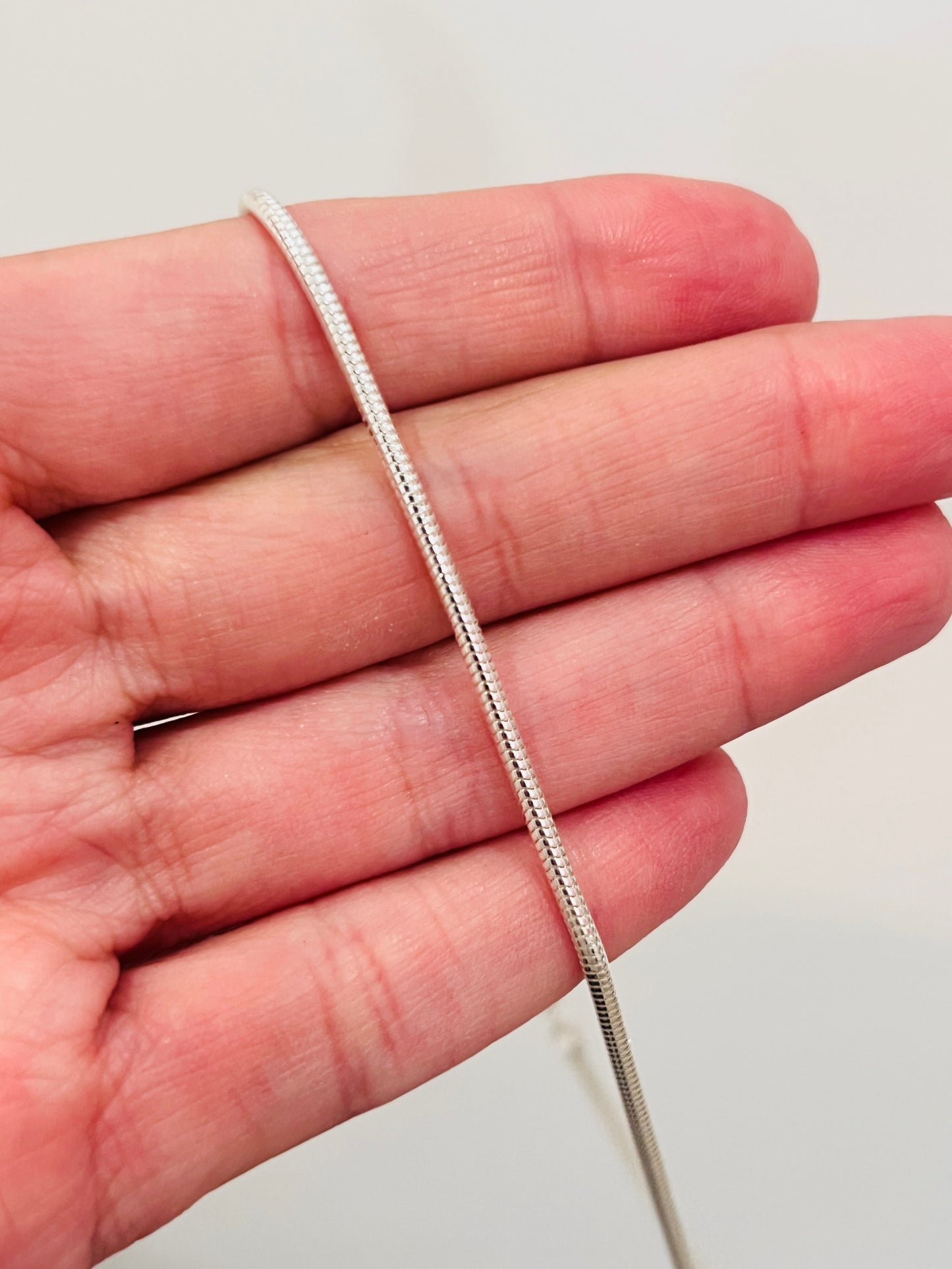 Sterling Silver Snake Necklace | 1mm Chain in 7 Lengths