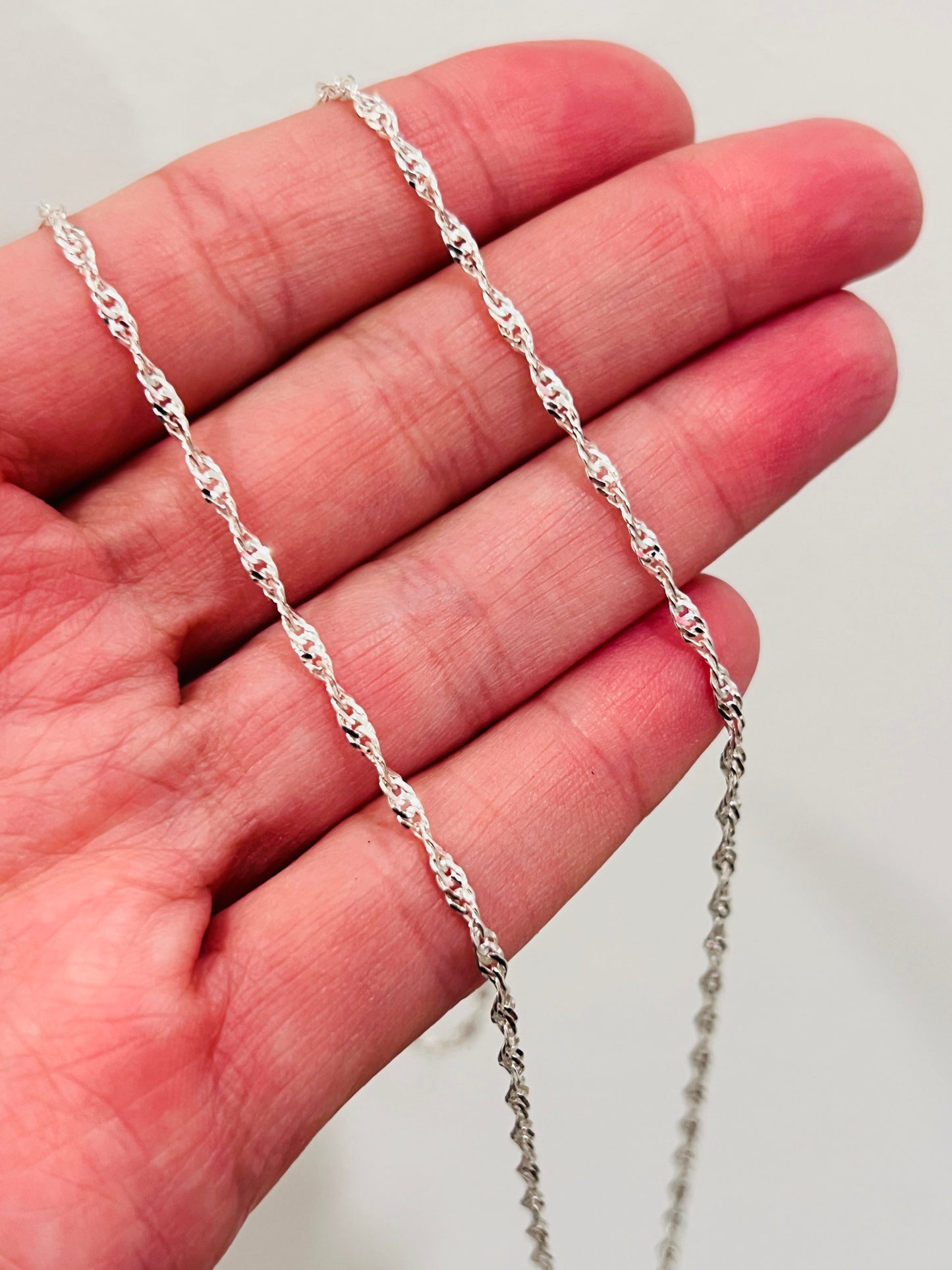 Sterling Silver 1.5mm Singapore Chain | Available in 16"–24" Lengths