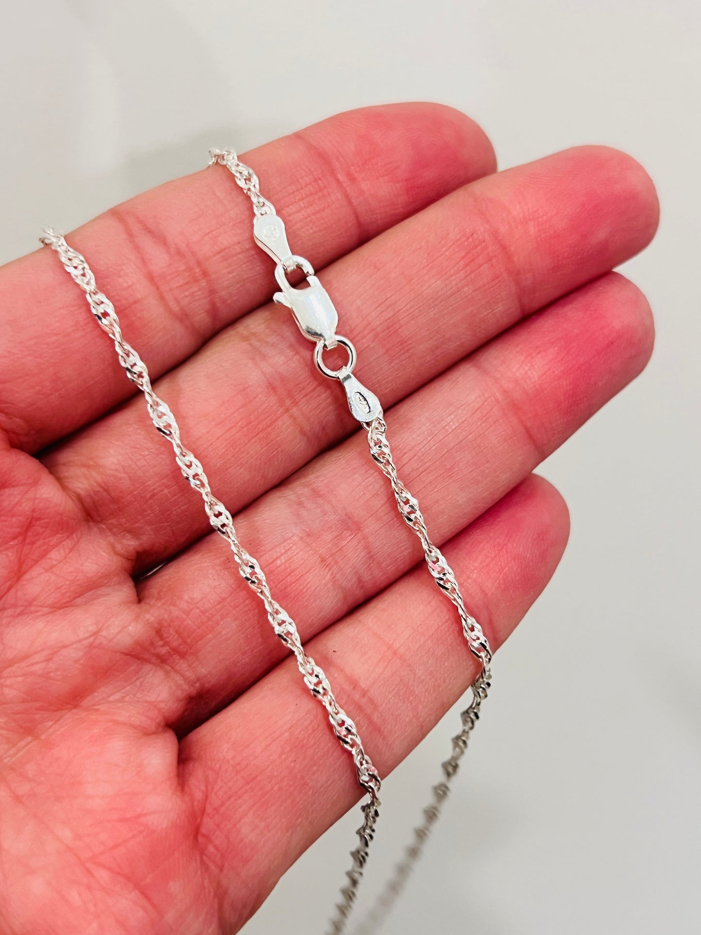 Sterling Silver 1.5mm Singapore Chain | Available in 16"–24" Lengths