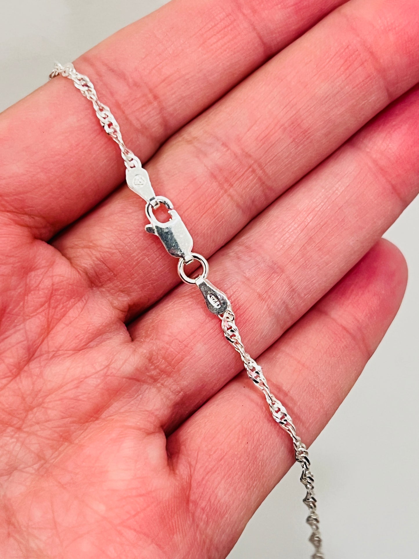 Sterling Silver 1.5mm Singapore Chain | Available in 16"–24" Lengths