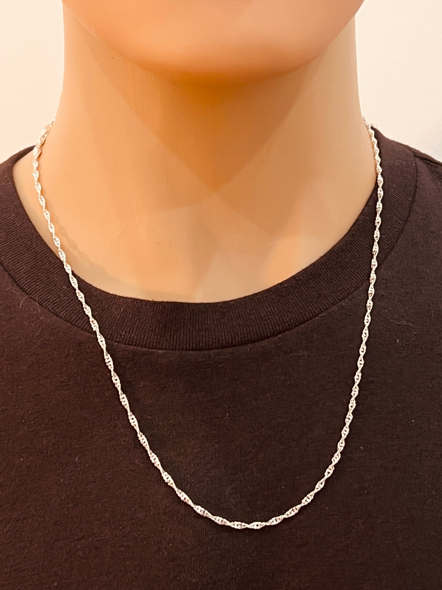Sterling Silver 1.5mm Singapore Chain | Available in 16"–24" Lengths