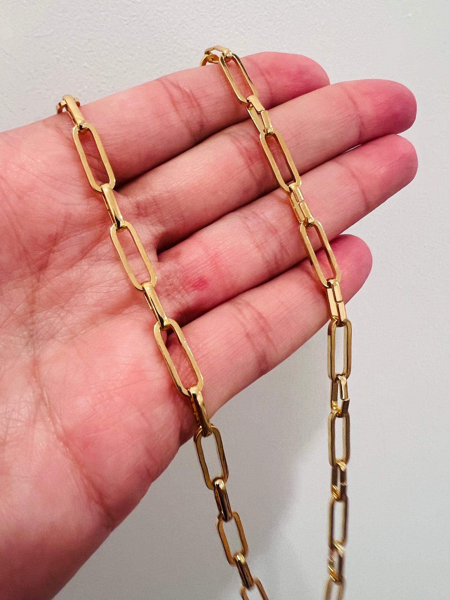 Gold Filled Paperclip Necklace | 4mm Links 14–16 Inches