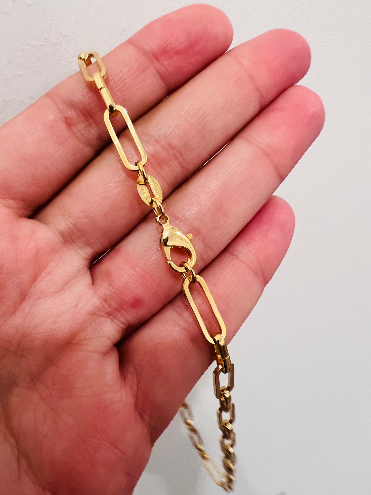 Gold Filled Paperclip Necklace | 4mm Links 14–16 Inches