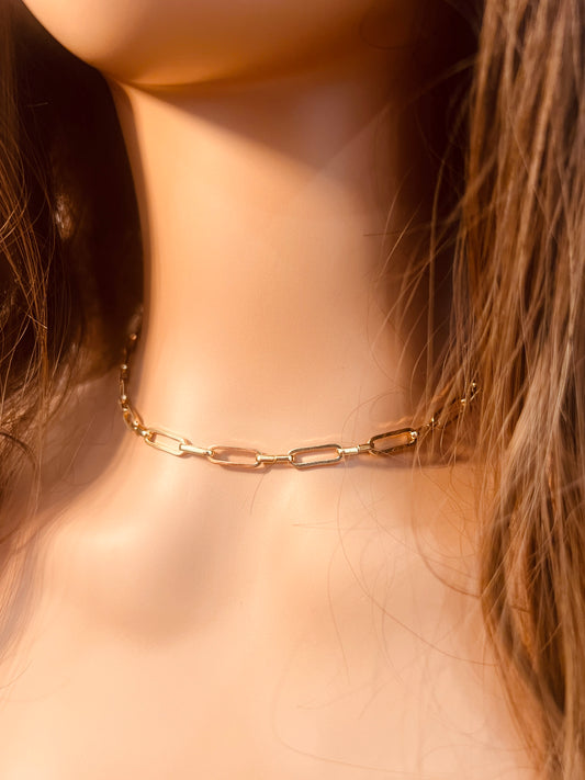 Gold Filled Paperclip Necklace | 4mm Links 14–16 Inches