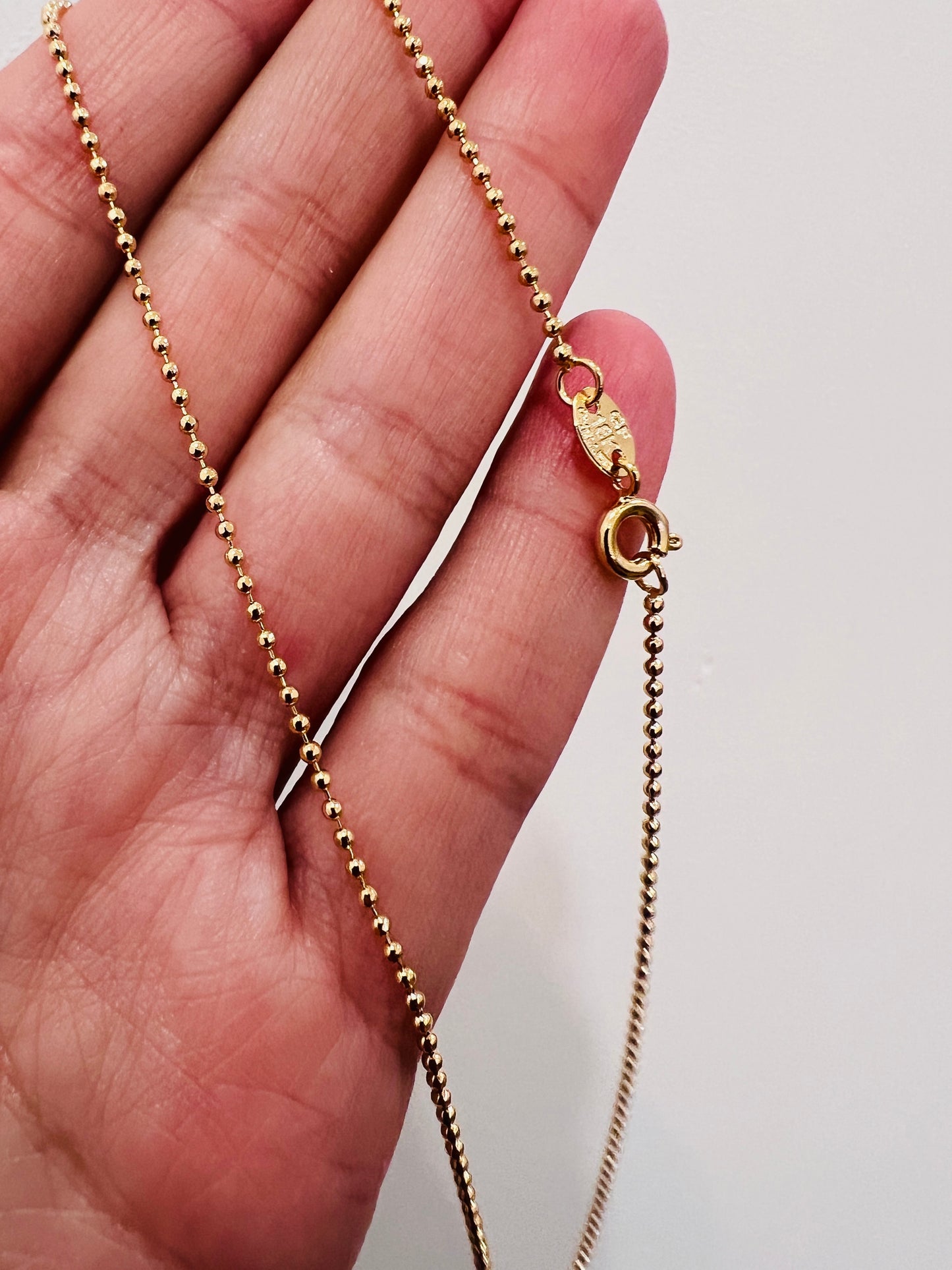 Gold Filled 1mm Faceted Ball Necklace | Dainty Everyday Chain