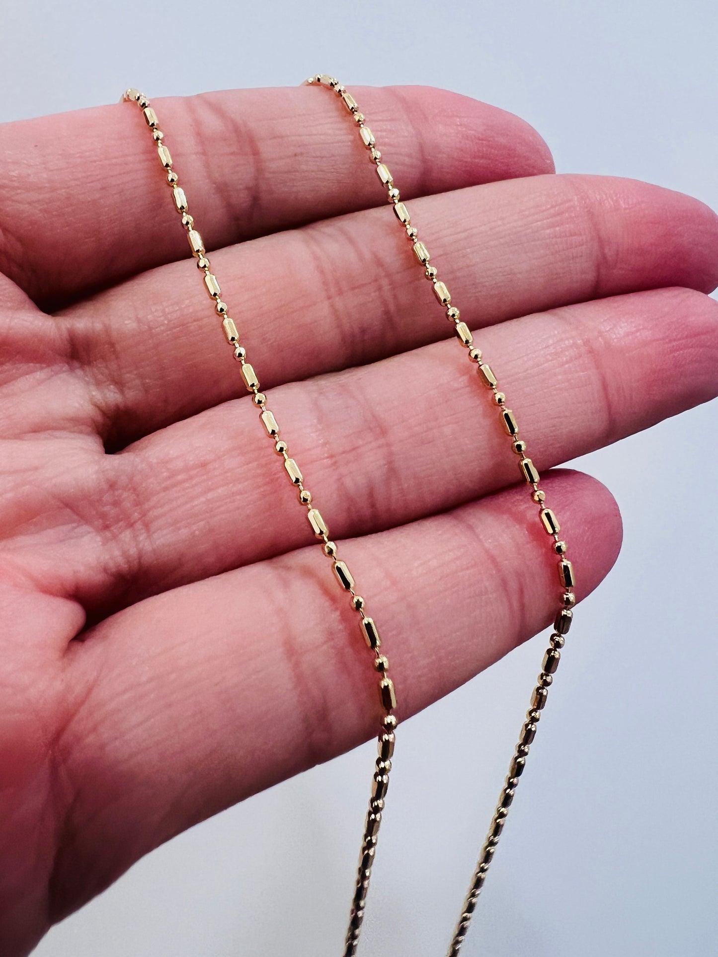 Gold Filled Ball Necklace | 1mm Chain | Dainty Everyday Style